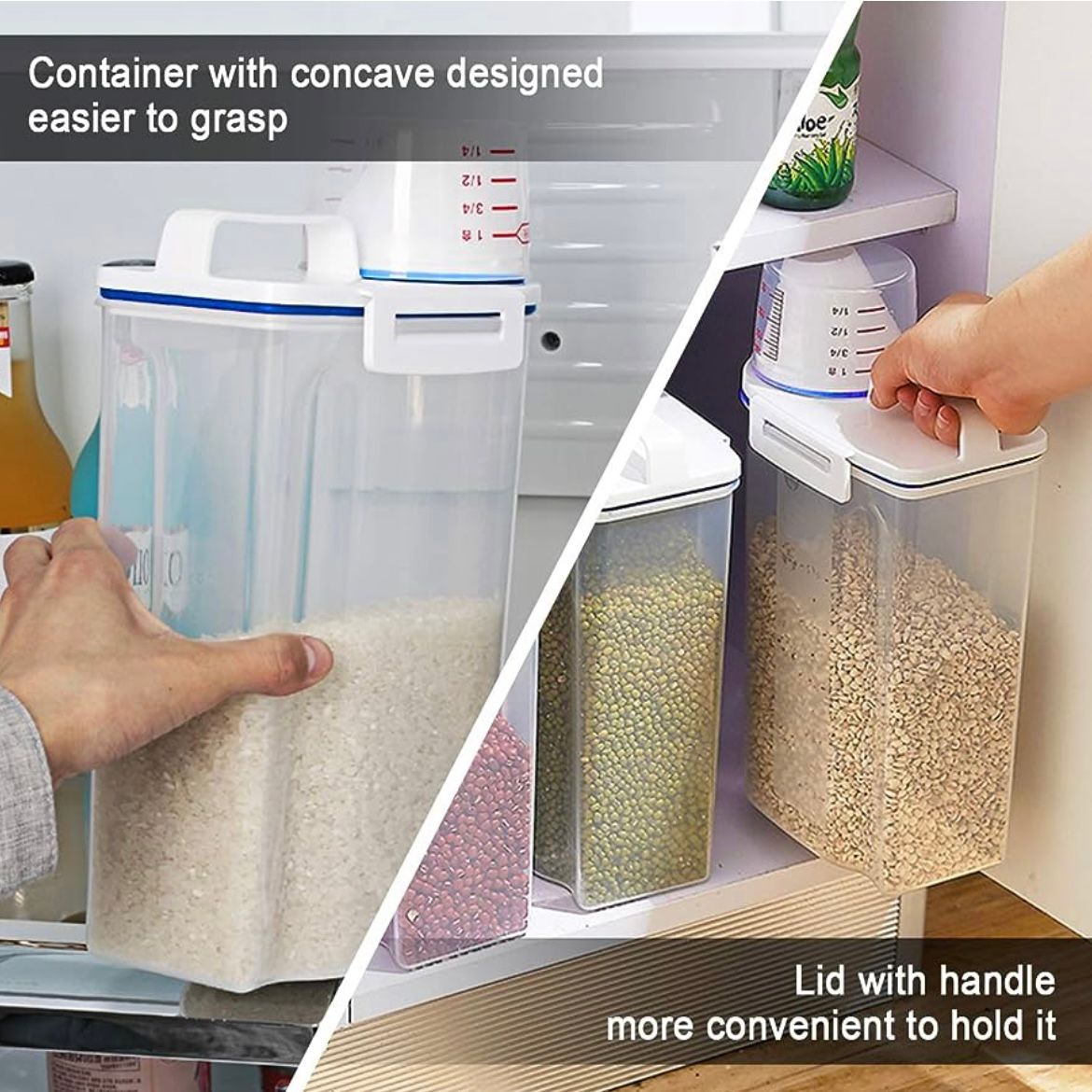 2L - Airtight Food Storage Container with Measuring Cup