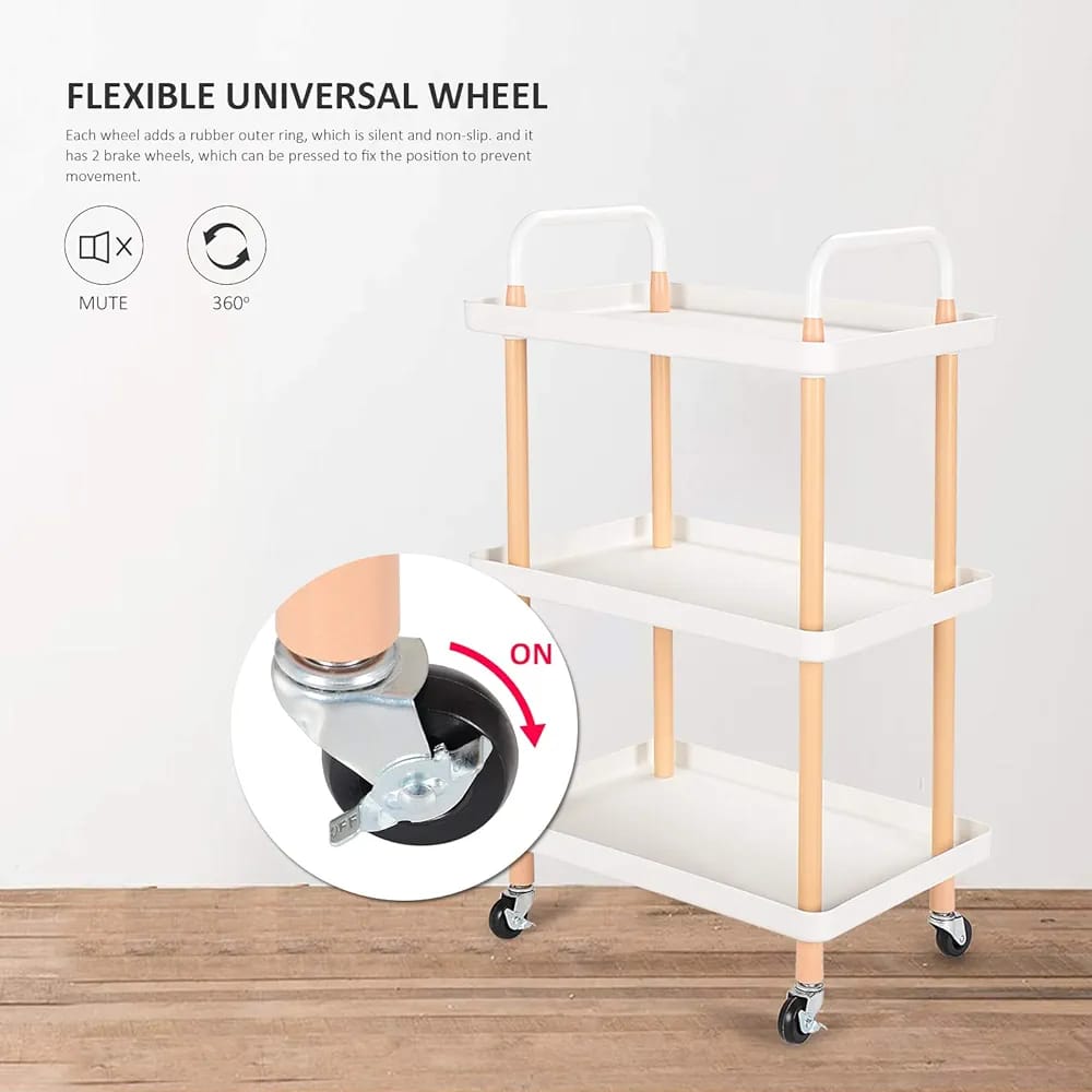 Rolling Cart Trolley Square Kitchen Storage Rack Organizer Cart With Wheels