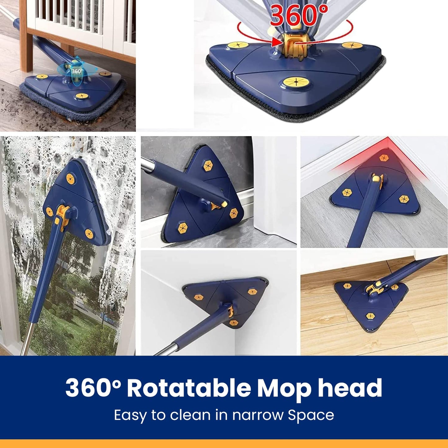 360° Self Squeeze Rotatable Easy-Clean Triangle Mop