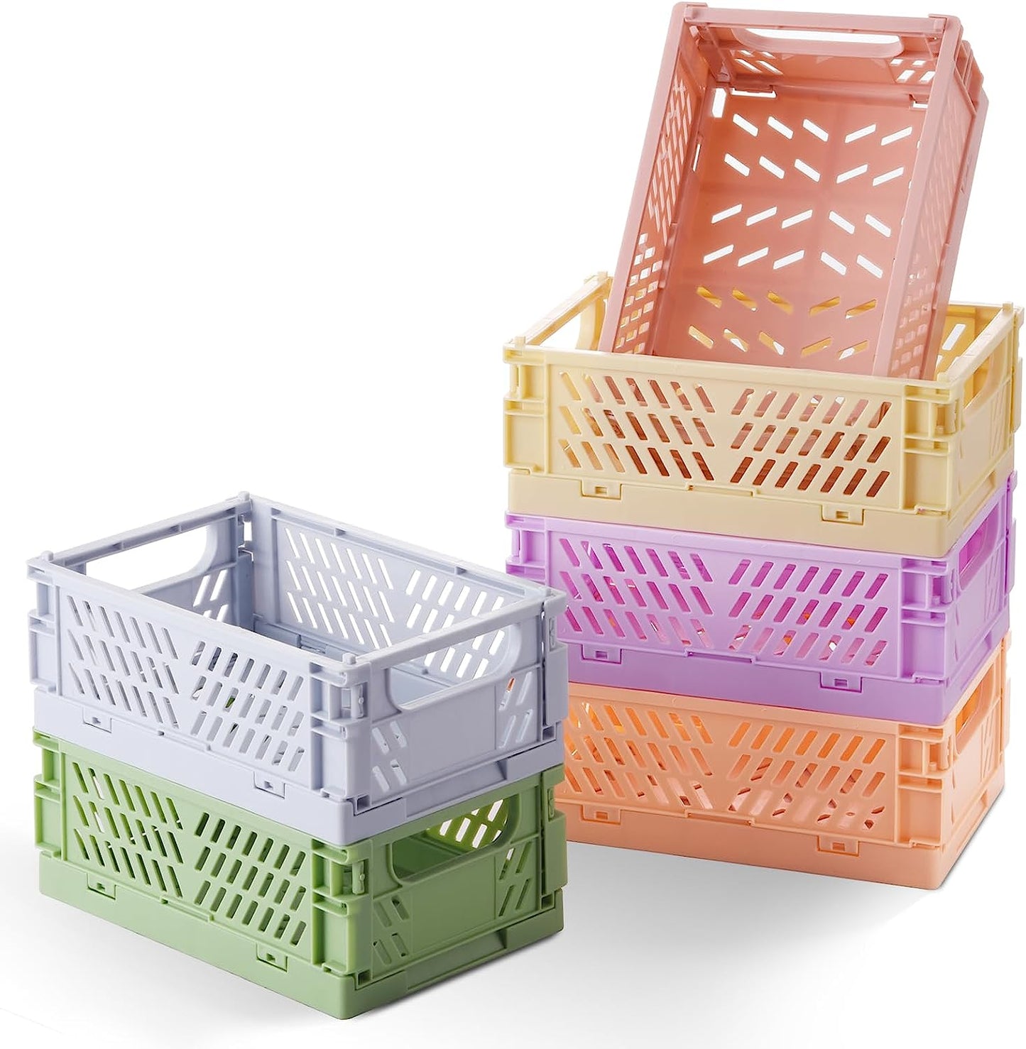 6-Pack 25cm Pastel Foldable Storage Crates