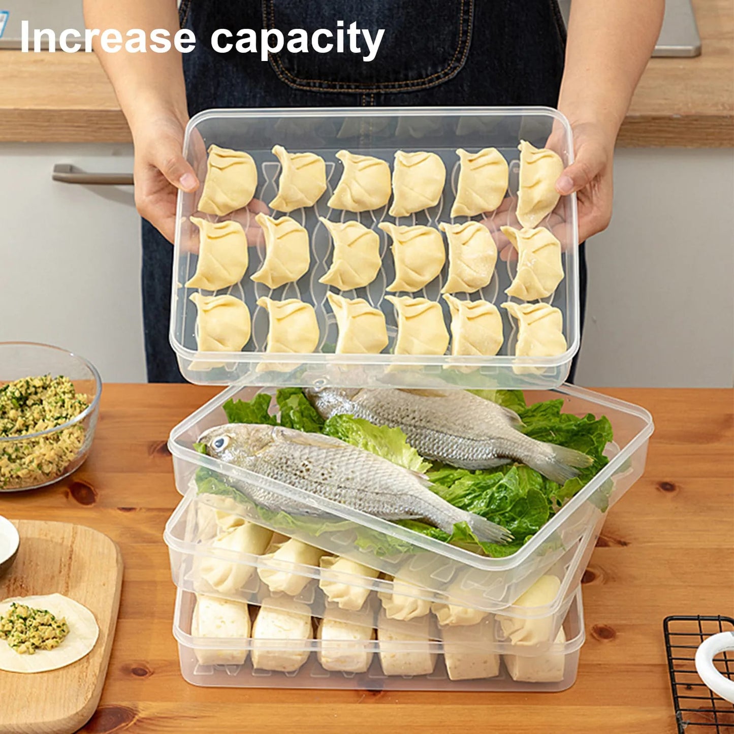 Refrigerator Organizer Stackable Easy Clean Refrigerator Food Storage Box Pp