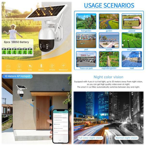 Waterproof  Solar Wifi Camera Outdoor HD 5G