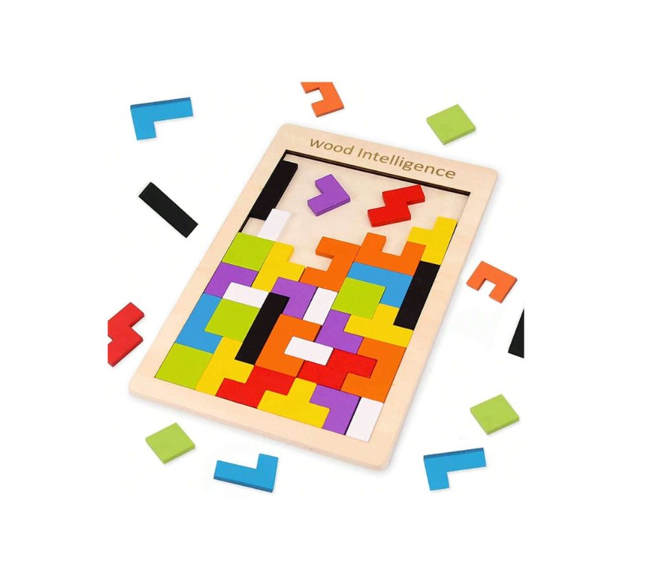 Wooden Brain Teaser Puzzles Tangram Blocks