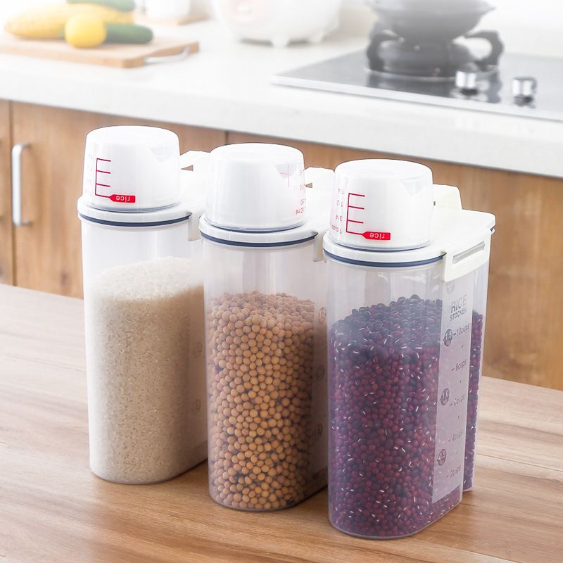 2L - Airtight Food Storage Container with Measuring Cup