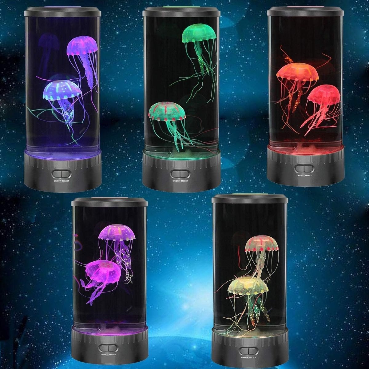 18 LED Tower Jelly Fish Lamp With Changing Colors