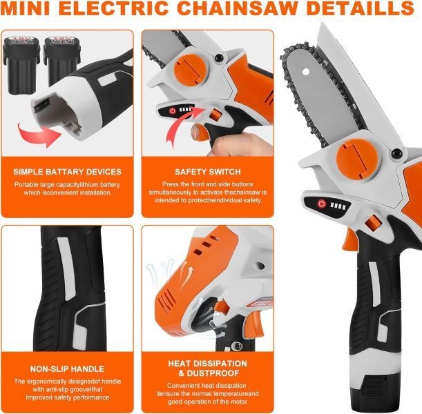 6" Lithium Battery Mini Chain Saw 12V