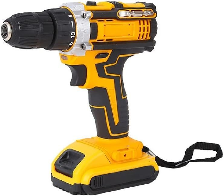 36V Cordless Rechargeable DIY Drill Screwdriver Set - Yellow