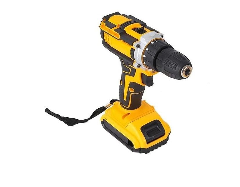 36V Cordless Rechargeable DIY Drill Screwdriver Set - Yellow