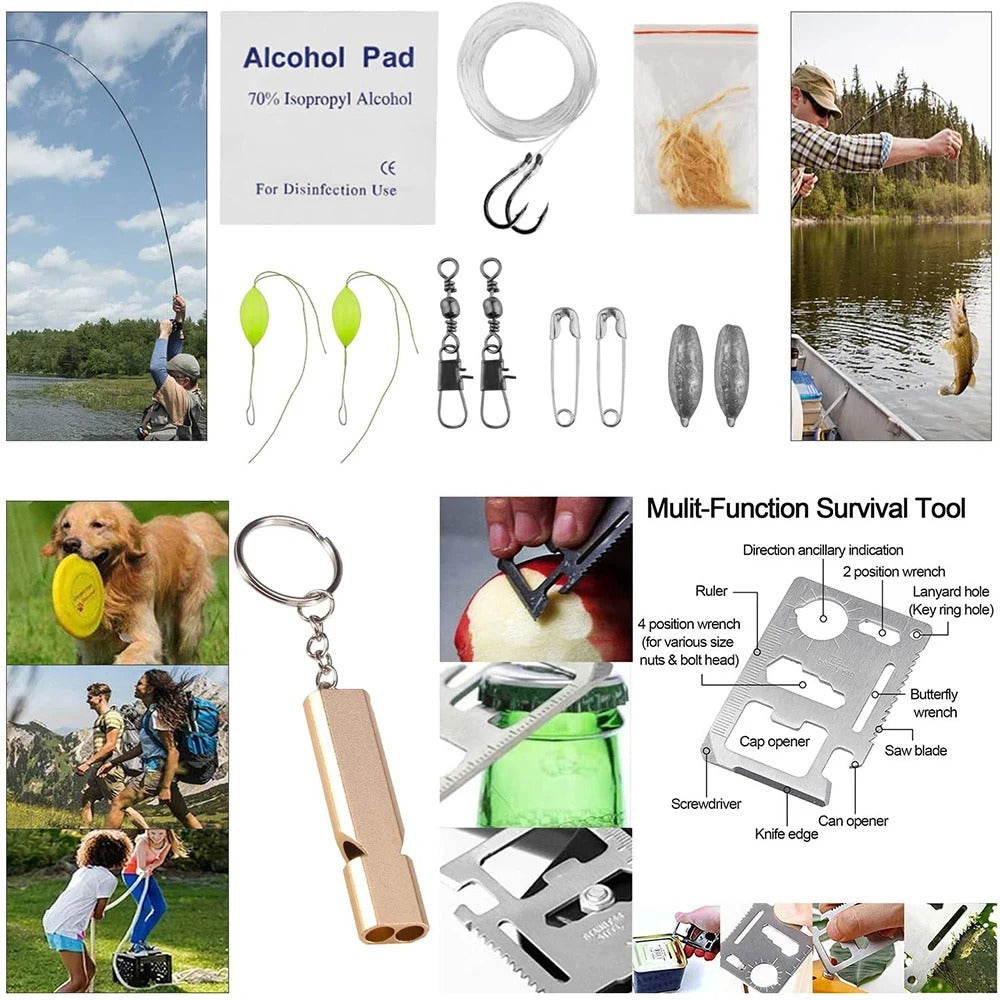 15 IN 1 First Aid Survival Kit Set Camping