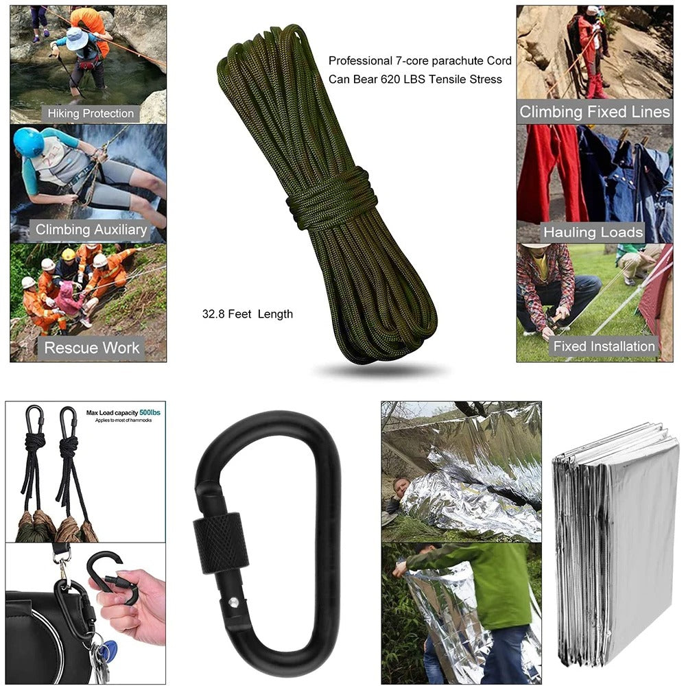 15 IN 1 First Aid Survival Kit Set Camping