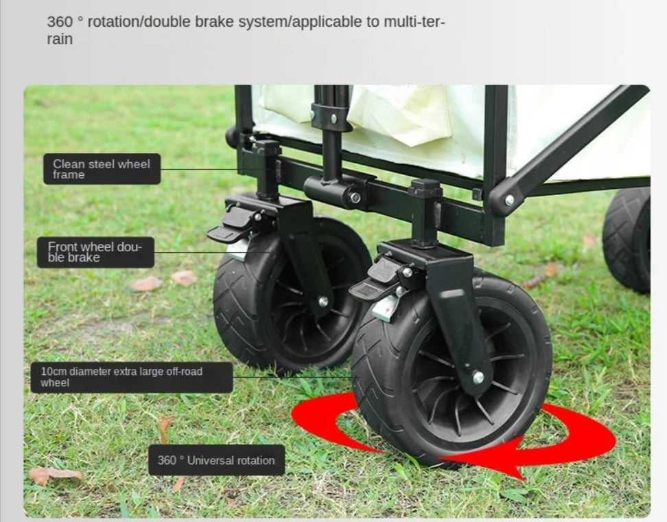 Outdoor Camping Beach Trolley With Adjustable Handle