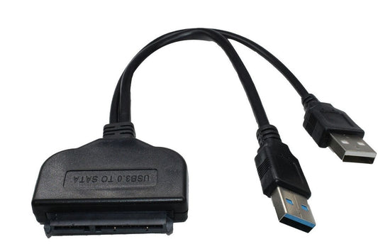 USB 3.0 & USB 2.0 Dual SATA Adapter Cable - Black