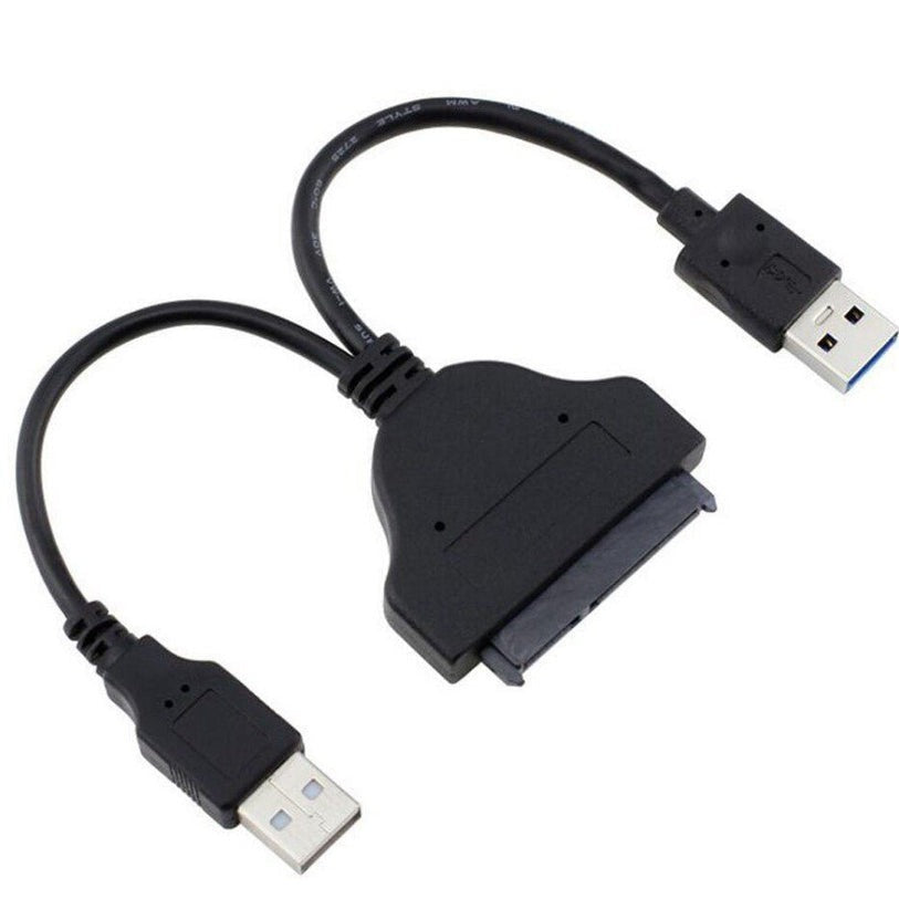 USB 3.0 & USB 2.0 Dual SATA Adapter Cable - Black