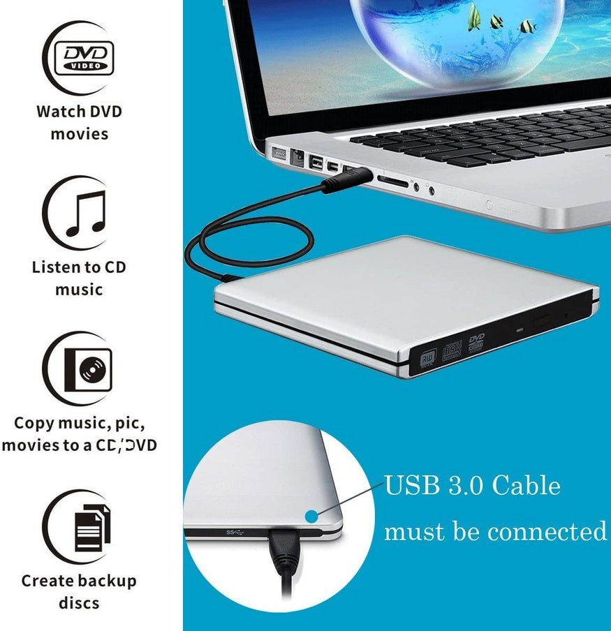 3.0 Super Slim Drive External Dvd writer