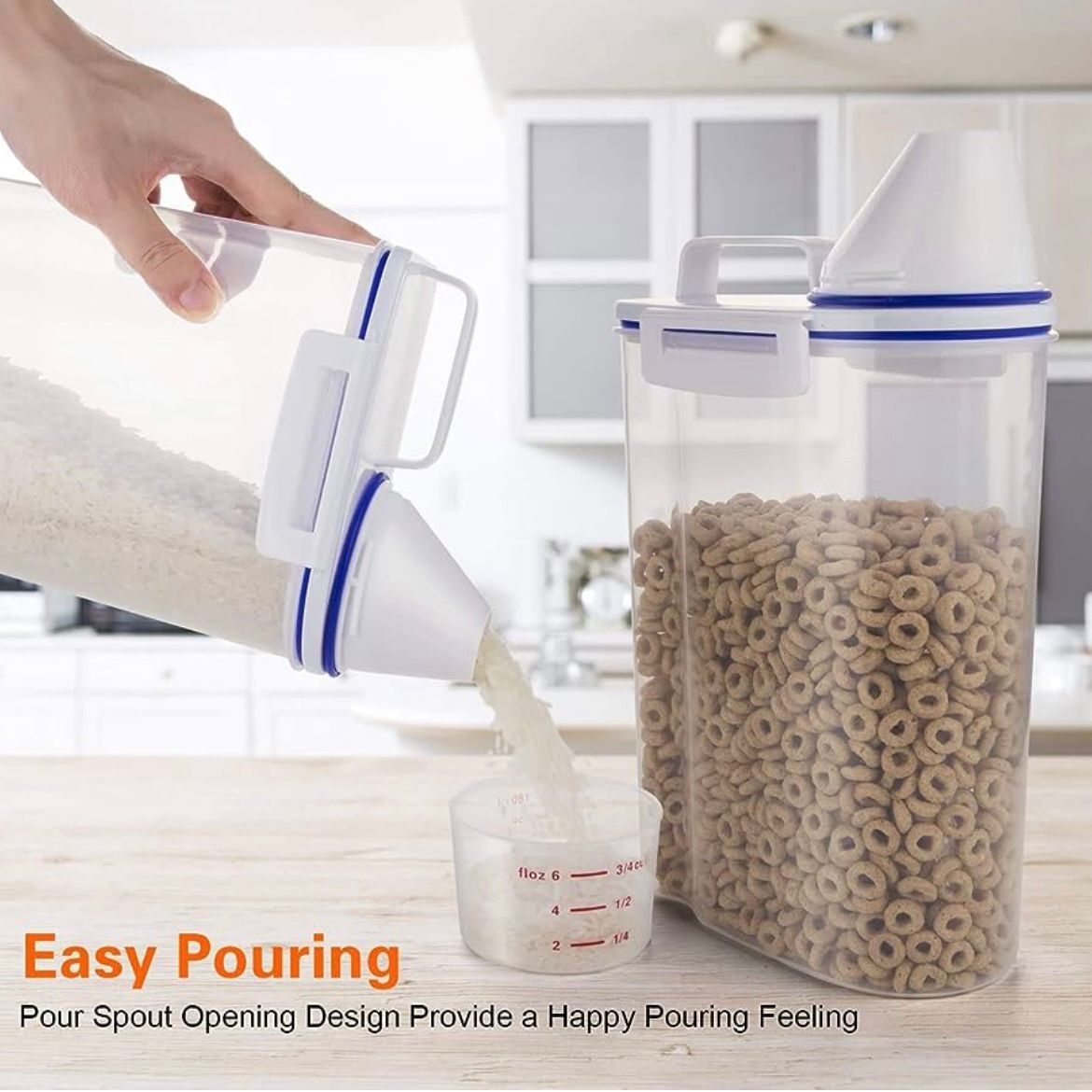 2L - Airtight Food Storage Container with Measuring Cup