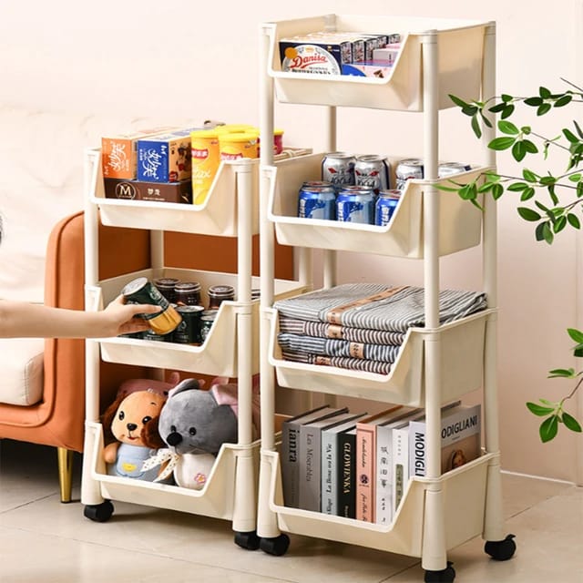 Movable Desk Storage Bookcase for Study Room Floor-to-ceiling Bookshelf With Wheels