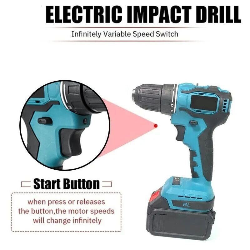 Multifunction Power Tool Set Combination with Chargeable Cordless Drill - 48V