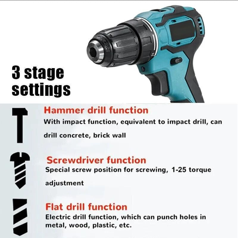 Multifunction Power Tool Set Combination with Chargeable Cordless Drill - 48V