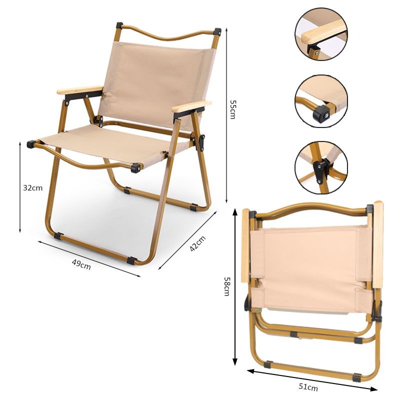 Outdoor Folding Wooden Camping Picnic Hiking Armchair Chair