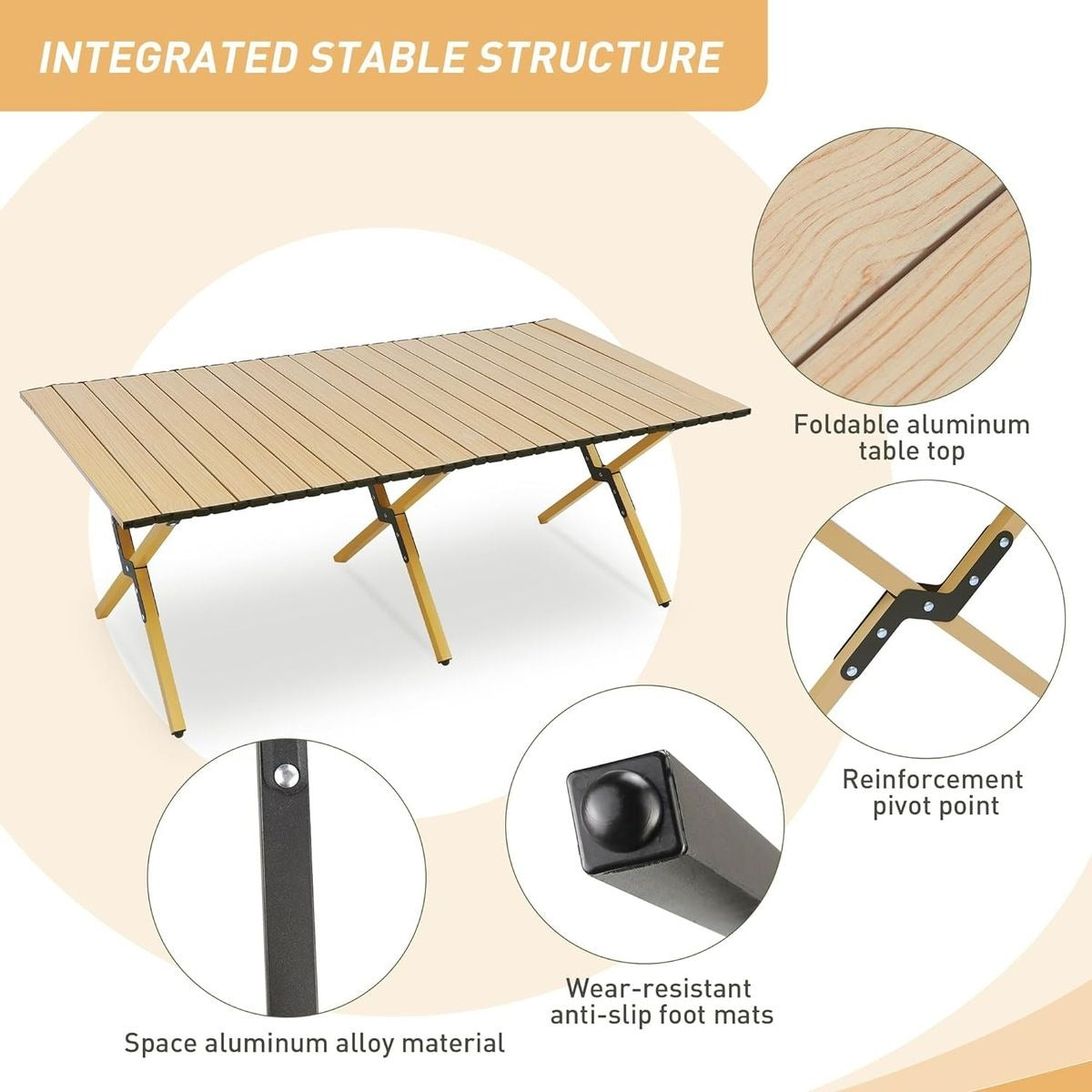 Outdoor Folding Camping Picnic Table with Carry Bag