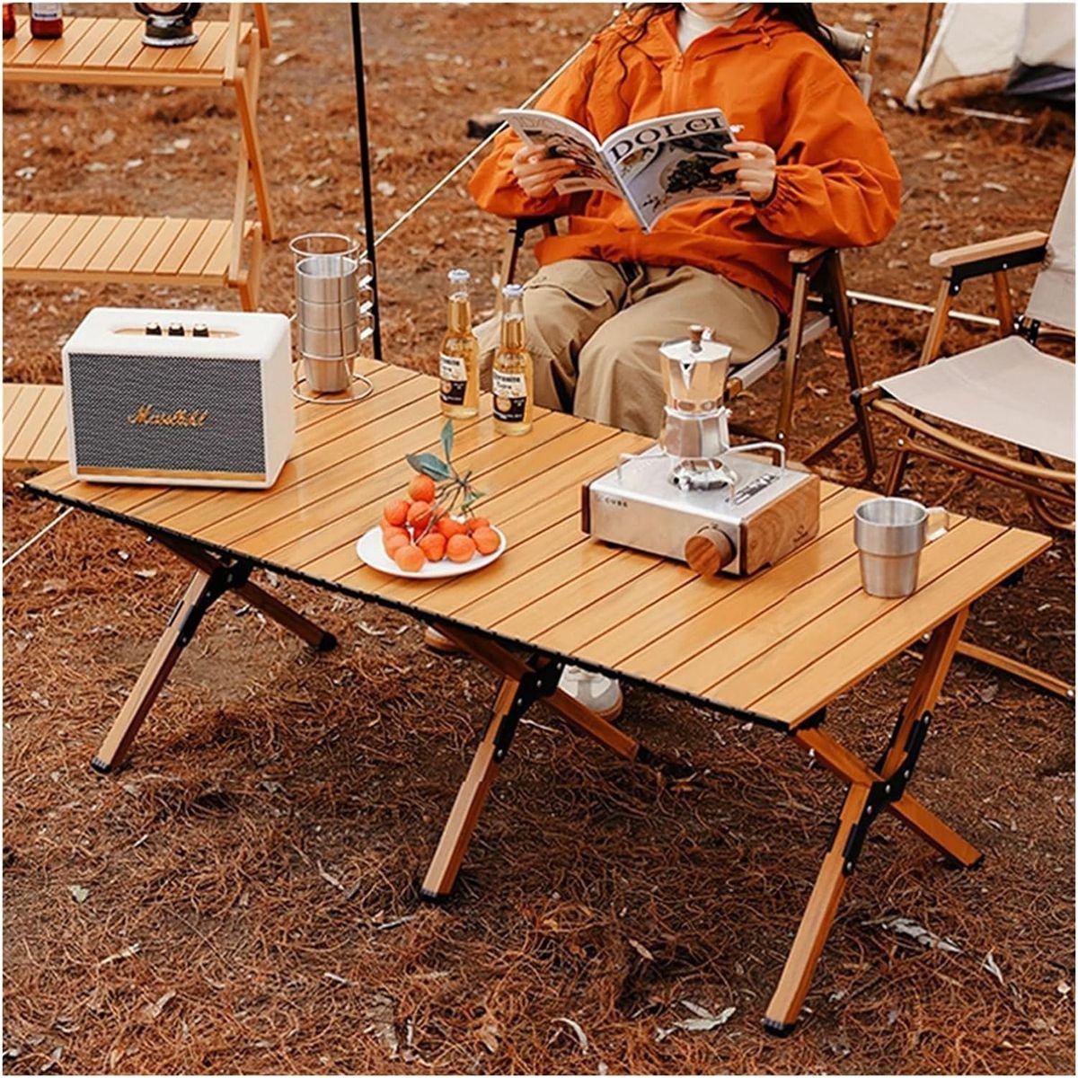 Outdoor Folding Camping Picnic Table with Carry Bag