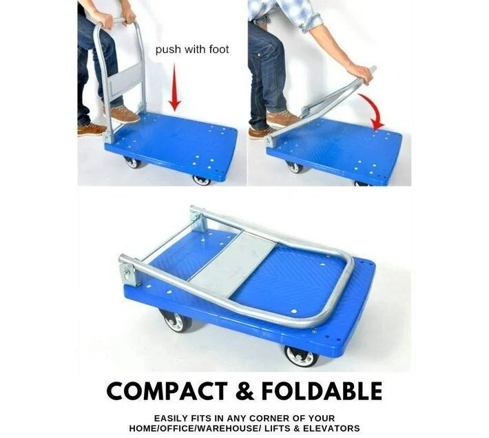 Moving Platform Plastic Hand Trolley